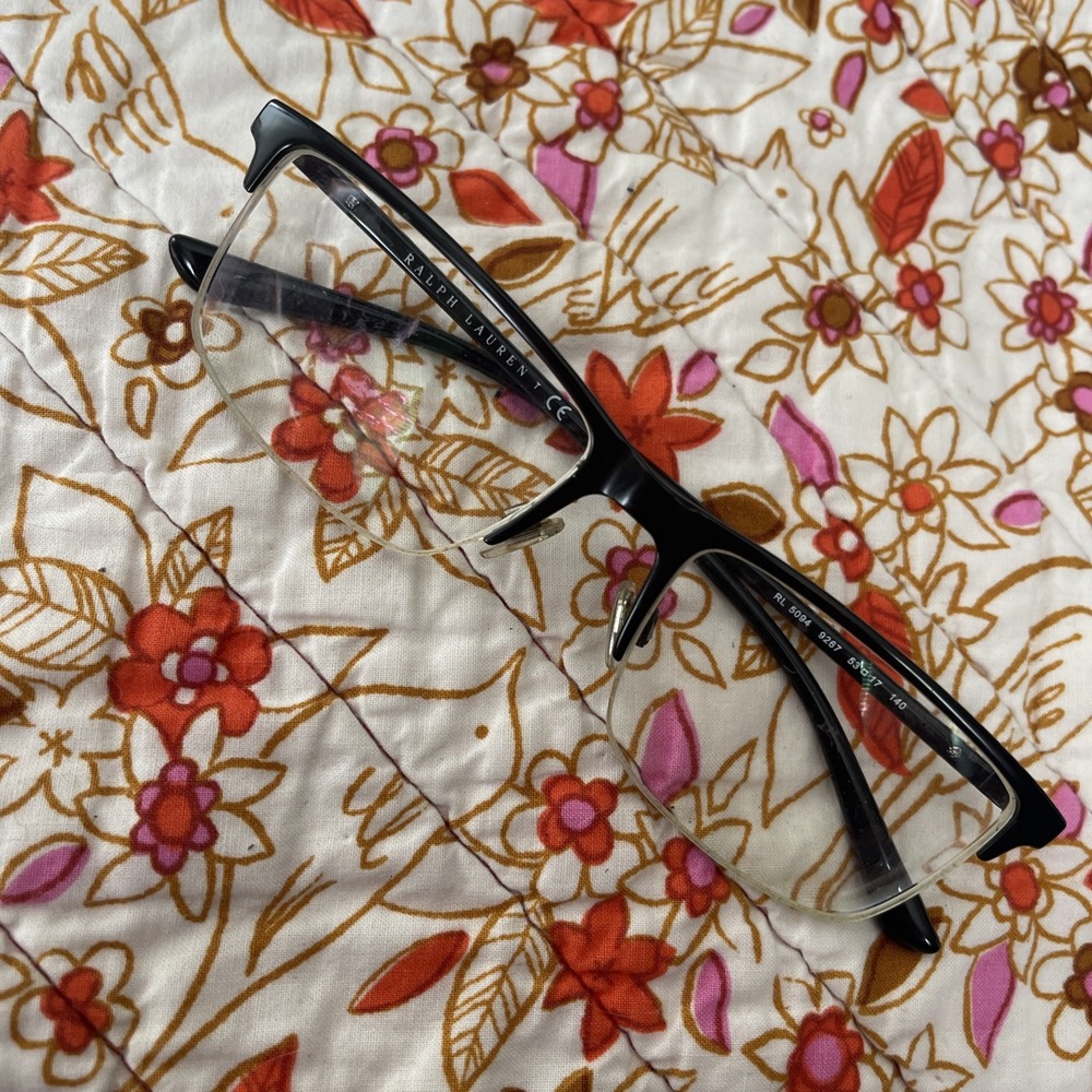 Men Ralph Lauren RL5094 9267 Satin Black Rectangle Frame Eyeglasses 53-17 140